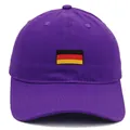 Deep purple cotton baseball cap featuring a detailed German flag embroidery on the front - Deep purple