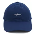 Casquette de baseball classique en coton bleu marine avec broderie de requin - Adulte - Réglable / Bleu marine