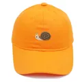 Vibrant orange baseball cap with snail embroidery made of breathable cotton fabric - Adult - Adjustable / Orange