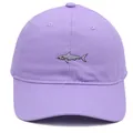 Casquette de baseball lilas en coton avec broderie requin de qualité et visière courbée - Adulte - Réglable / Mauve Clair