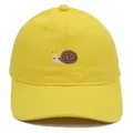 Yellow cotton baseball cap featuring snail embroidery and classic six-panel design - Adult - Adjustable / Yellow