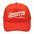 Red Houston I Am The Problem trucker hat with mesh back and cactus graphic detail - Adult - Adjustable / All Red