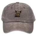 Cappellino da baseball marrone lavato vintage con ricamo di mucca e occhielli d'aria - Adulto 56-60cm / caffè