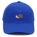 Dark blue baseball cap with detailed snail embroidery on premium breathable twill fabric - Adult - Adjustable / Sapphire Blue