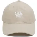 Bestickte Cat Mom Baseballkappe aus beiger Baumwolle mit süßer Katzensilhouette - Beige