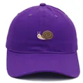 Deep purple baseball cap featuring a small snail embroidery on the front center - Adult - Adjustable / Purple