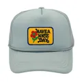 Gorra trucker azul grisáceo con parche Have a Nice Day y malla transpirable - Gris sólido