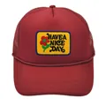 Gorra trucker retro granate con parche de flores Have a Nice Day y malla posterior - Todo Rojo Vino