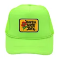 Gorra trucker verde neón con parche de flor Have a Nice Day y malla transpirable - Verde Neón