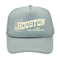 Light blue Houston Trucker Hat with breathable mesh back and cactus printed graphic - Adult - Adjustable / Solid Grey