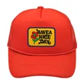 Gorra trucker roja con parche floral Have a Nice Day y malla trasera transpirable - Todo Rojo