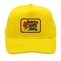 Gorra trucker amarillo vibrante con parche de flor Have a Nice Day y malla trasera - Todo Amarillo