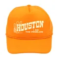 Orange trucker hat with Houston cactus print and breathable mesh back panel - Adult - Adjustable / All Orange (Gallery Dept.)
