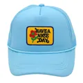 Gorra trucker azul cielo con parche de flor Have a Nice Day y malla transpirable - Todo Azul Cielo