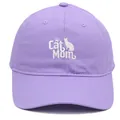 Purple cotton baseball cap with white Cat Mom embroidery and cat silhouette detail - Light Purple