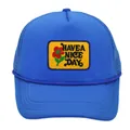 Gorra trucker azul de malla con parche floral Have a Nice Day y detalle de cuerda - Todo Azul Real