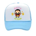 Casquette trucker Anita Max Wynn bleu et blanc avec motif cartoon et arrière en maille - Garçon - Bleu Ciel Blanc