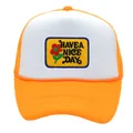 Gorra trucker naranja y blanca con parche amarillo Have a Nice Day con flor - Naranja y Blanco