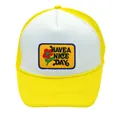Gorra trucker amarilla y blanca con diseño floral y parche Have a Nice Day - Amarillo + Blanco