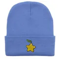 Bonnet en tricot bleu clair avec broderie étoile pour les sports d'hiver en plein air - 54-60cm / Bleu Cyan