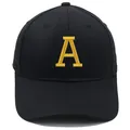 Casquette de baseball en coton noir avec broderie jaune lettre A contrastée - Adulte-Réglable / Noir