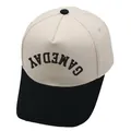 Cappellino da baseball bicolore beige e nero con ricamo GAMEDAY invertito - M (56-58cm) / Nero