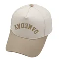 Vintage GAMEDAY two-tone 5-panel baseball cap in cream and khaki with curved brim - M (56-58cm) / Khaki