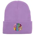 Hellila Strickmütze Beanie mit GOOD VIBES farbiger Stickerei Dekoration Design - Hellviolett