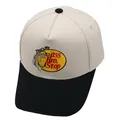Casquette de baseball bicolore avec broderie poisson, calotte crème et visière noire unie - M / Blanc Cassé/Noir