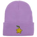Bonnet en tricot lavande avec broderie étoile jaune pour la chaleur hivernale - 54-60cm / Mauve Clair