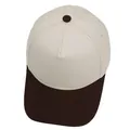 Five-panel baseball cap in cream and dark brown with plastic snapback closure - M(56-58cm) / Coffee