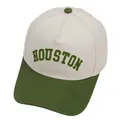 Gorra de béisbol retro bicolor beige y verde oliva con bordado Houston 3D real - M (56-58cm) / Beis/Verde Militar