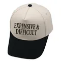 Expensive & Difficult embroidered contrast color trucker hat with black brim and white crown - M (56-58cm) / Black