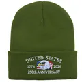 US Marine Corps 250th anniversary eagle embroidery knit beanie in army green color - Army Green