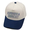 Two-tone trucker hat in cream and navy blue with Expensive & Difficult embroidery - M (56-58cm) / Navy Blue