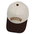 Gorra de béisbol Houston en crema y marrón café con bordado 3D y visera rígida - M (56-58cm) / Beis/Café