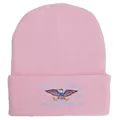 Pink knit beanie with US 250th Anniversary eagle embroidery and 1776-2026 lettering - Pink