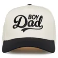 Cappellino trucker bicolore in cotone crema e nero con ricamo BOY Dad in rilievo - Nero/Crema (BOY Dad)