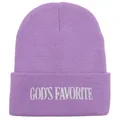 God's Favorite bestickte hellviolette Beanie aus weichem Strick für Damen und Herren - 54-60cm / Hellviolett