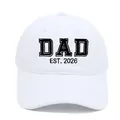 Cappellino da baseball bianco con ricamo nero DAD EST 2026 per padri e genitori - M (56-58cm) / DAD-Bianco