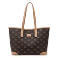 Bolso tote marrón con monograma BL y asas de cuero sintético para mujer de moda - Marrón