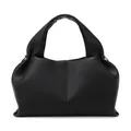 Bolso de mano minimalista negro con textura de lichi y gran capacidad de diseño versátil - Pequeño / Negro
