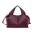 Bolso nube burdeos de piel sintética con textura granulada y diseño de gran capacidad - Pequeño / Granate