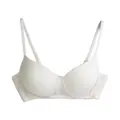 Nahtloser cremeweißer Maulbeerseide Sport BH ohne Bügel mit feinen Doppelträgern für Damen - S / Weiß