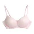 Minimalistischer hellrosa Seiden-BH mit dünnen Trägern und bügellosem Design - Hellrosa