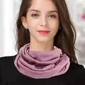 Women's pure wool knitted neck warmer in soft lotus purple color for winter warmth - One Size / Bean Paste Red