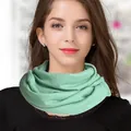 Knitted pure wool neck warmer in mint green for women stylish autumn winter cozy accessory - One Size / Light Green