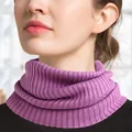 Cache-col élégant en maille côtelée violette en mélange de soie et de cachemire - Rouge Haricot