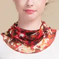 Knitted silk neck scarf with warm abstract pattern and breathable mesh texture - Warm Abstract Pattern (5059314059818)