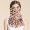 Breathable silk mesh sun protection face mask with colorful polka dot patterns - Warm Golden Jade